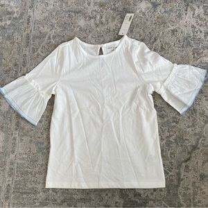 Janie and Jack white ruffle sleeve top
